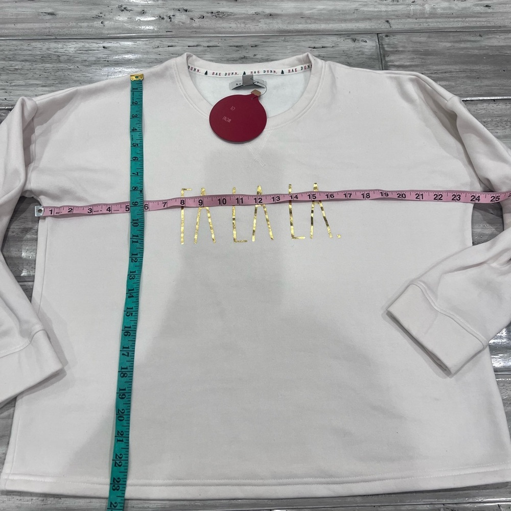 Rae Dunn Cream La La La Christmas Lounge Sweater Set - Picture 12 of 15